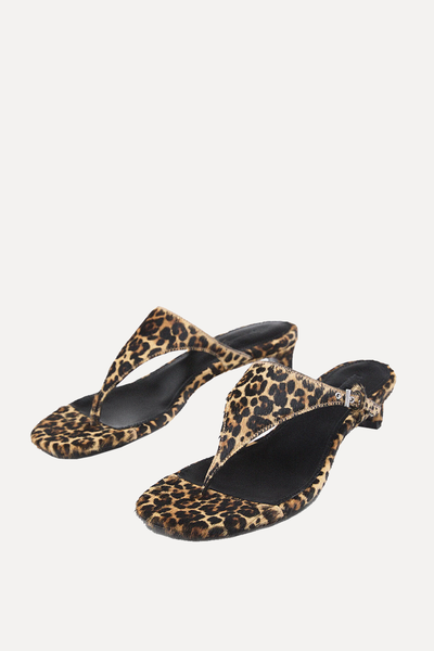 Heeled Animal Print Sandals With Buckle from Massimo Dutti