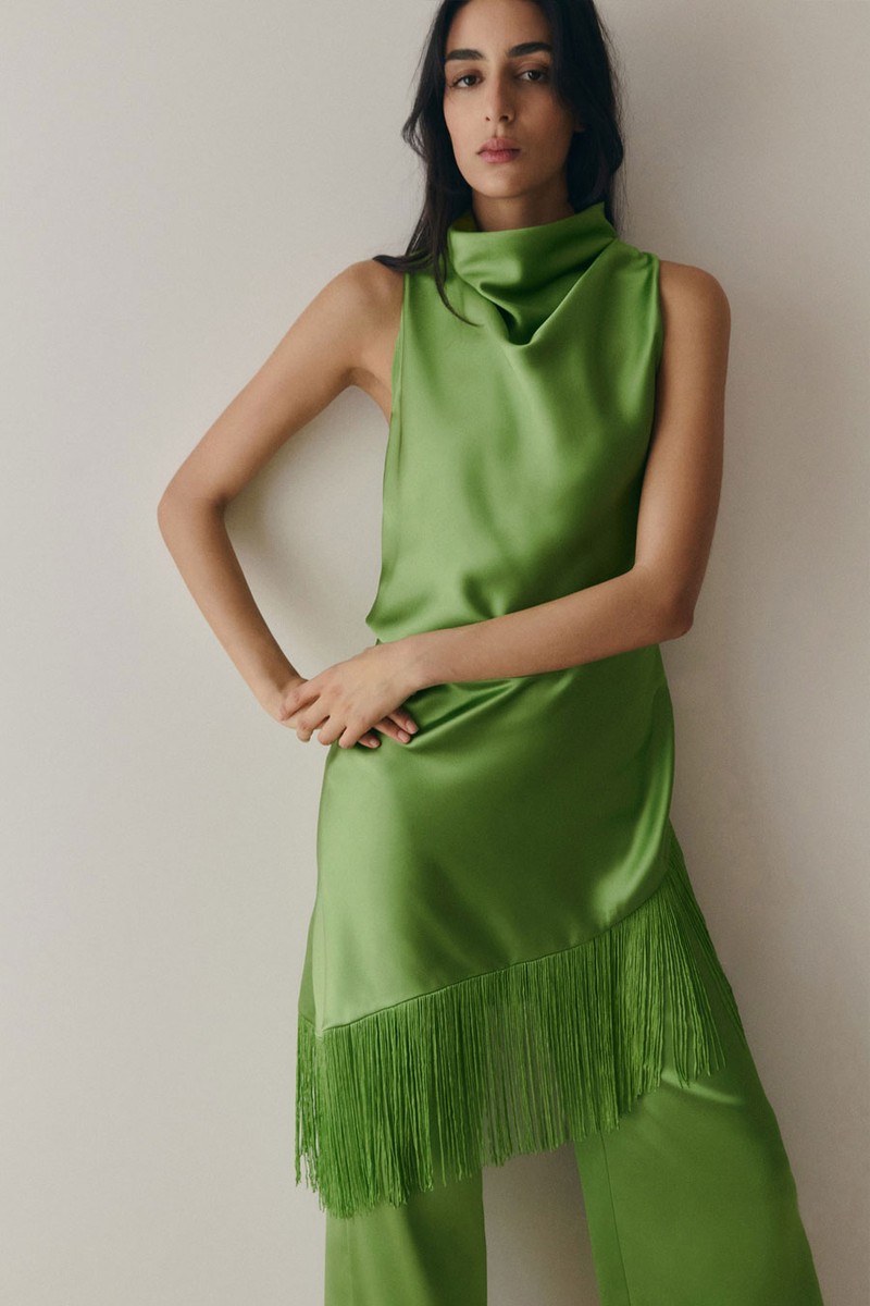 Asymmetric Fringed Blouse from Mango