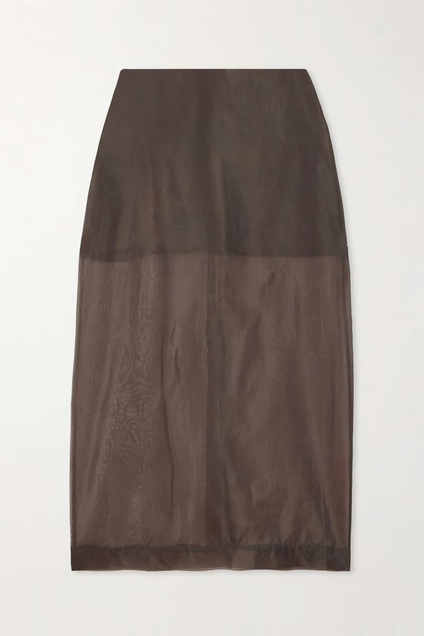 Peri Silk-Blend Organza Midi Skirt from The Frankie Shop