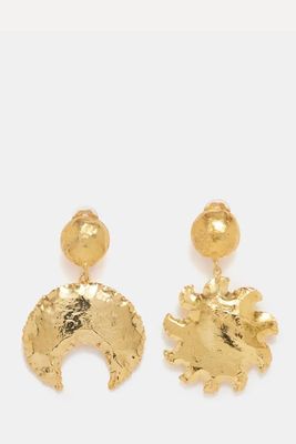 Sol y Luna Gold-Plated Clip Earrings from Sylvia Toledano