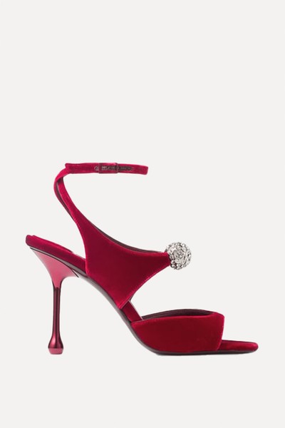 Orb 95 Velvet Sandals from Jimmy Choo