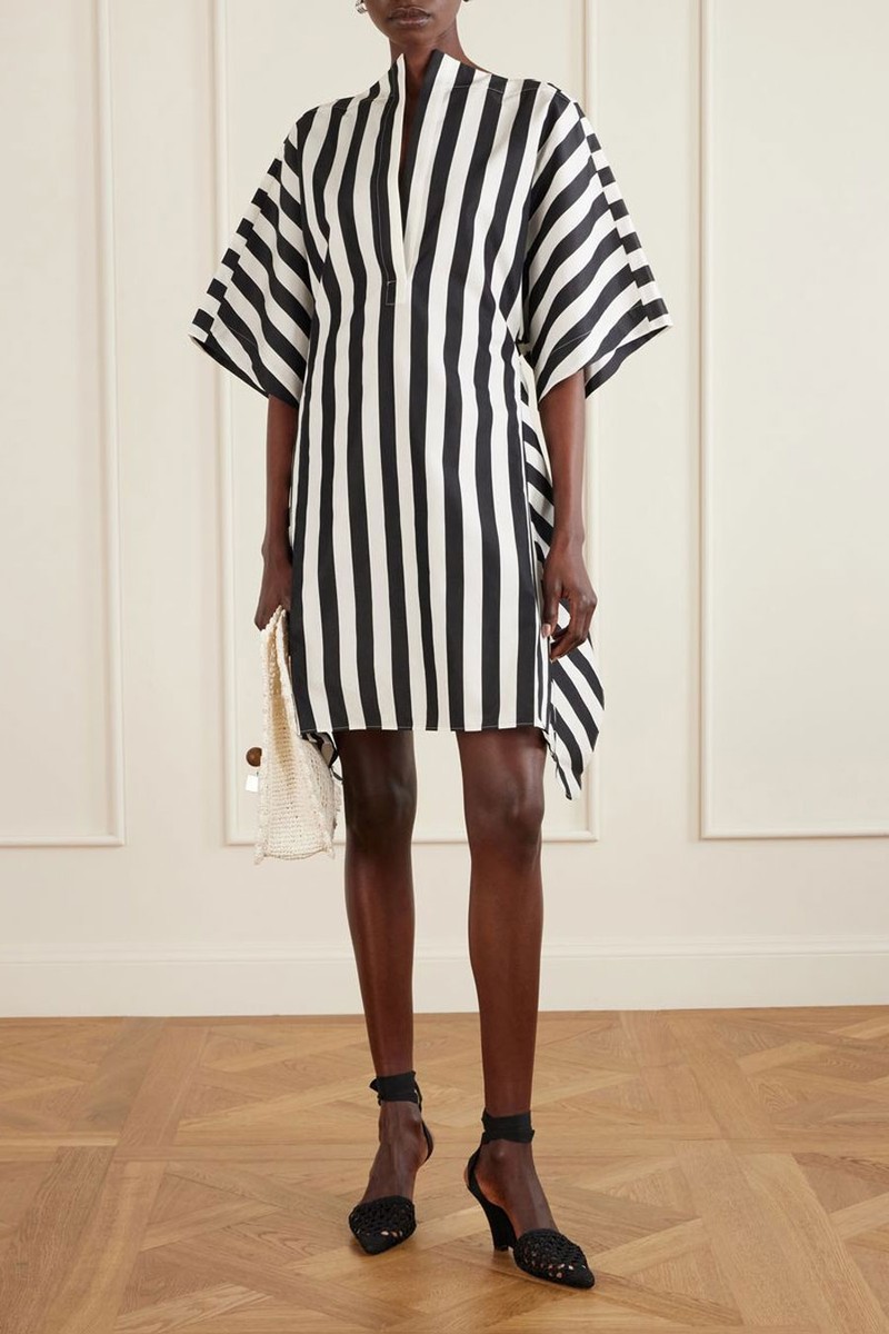 Moisson Striped Cotton & Silk-Blend Midi Dress from JACQUEMUS