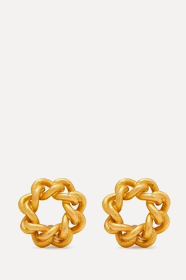 1980s Vintage Chain-Link Clip-On Earrings from Susan Caplan