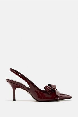 High-Heel Slingback Shoes With Bow from Zara