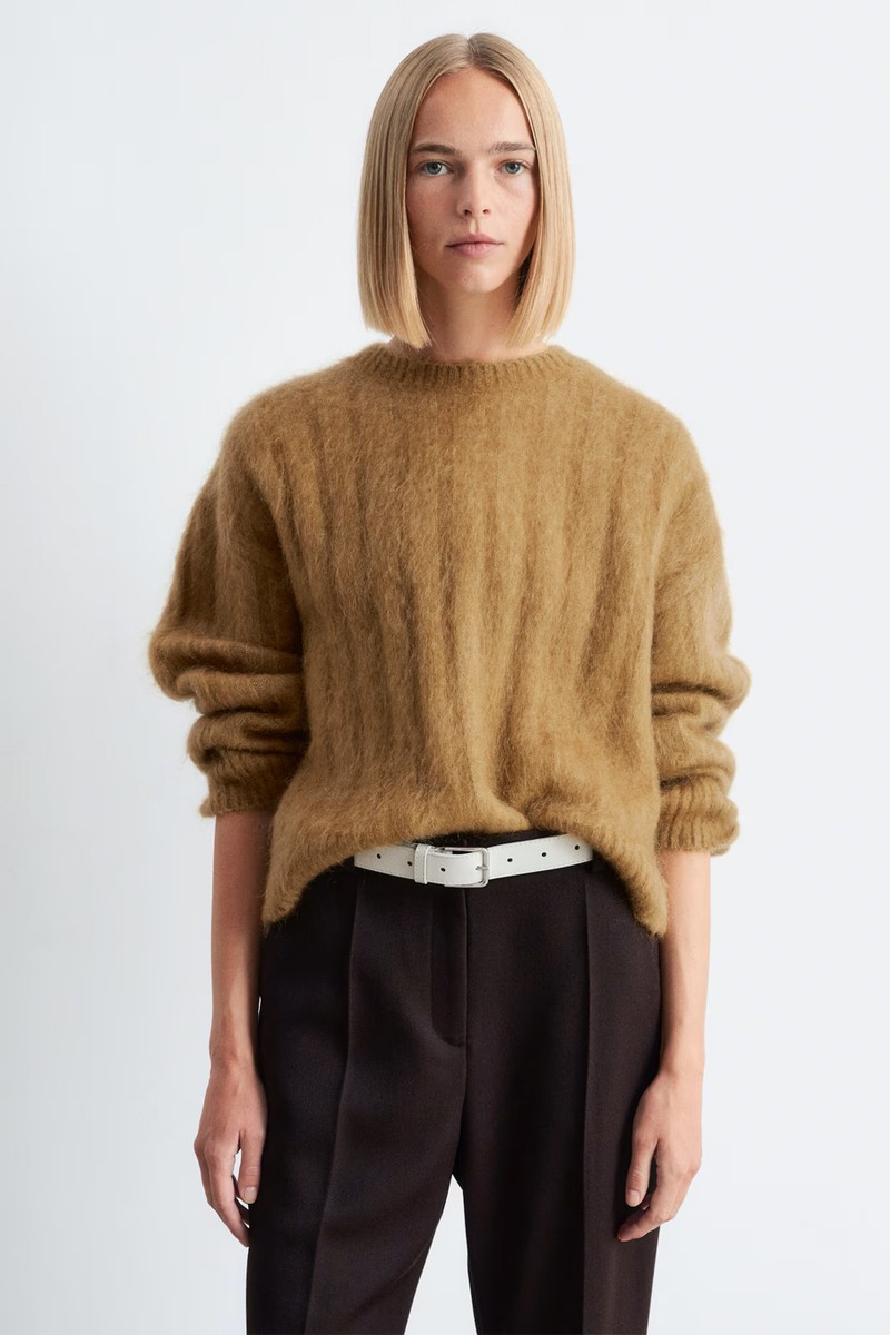 Mohair-Blend Rib-Knit Jumper