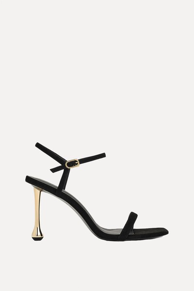 Sculptural-Heel Ankle-Strap Sandals from Charles & Keith