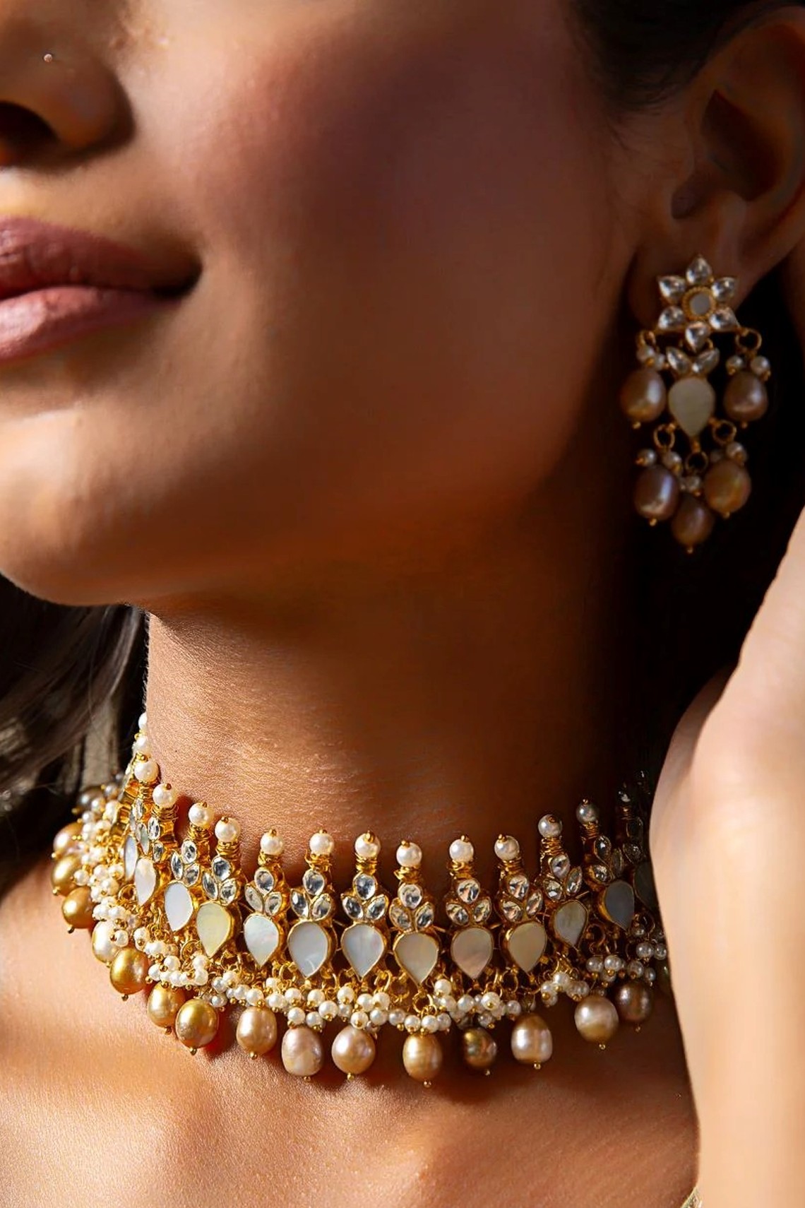 Nimai Mother of Pearls Choker Set from Preeti Mohan