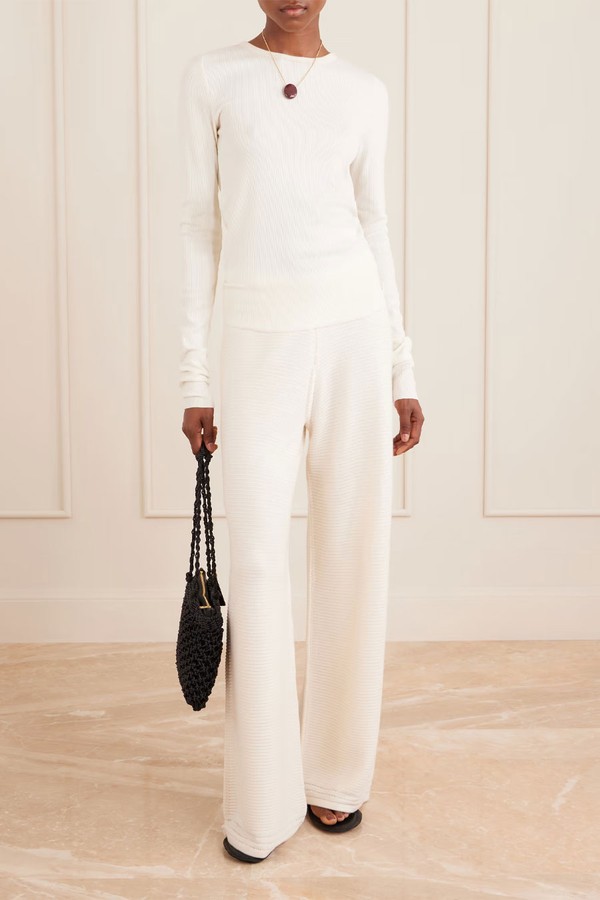 Babs Crocheted Cotton-Blend Wide-Leg Pants from La Ligne
