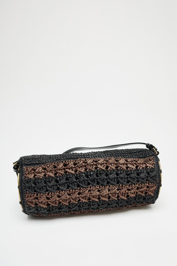 Raffia-Effect Shoulder Bag