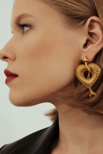 Gold-Plated Crescent Earrings from Natia x Lako