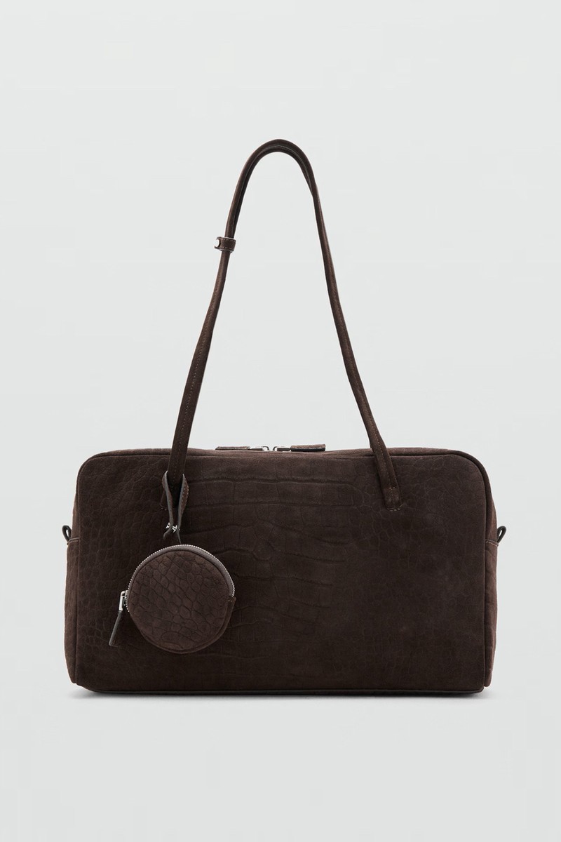 Medium Suede Bowling Bag from Mango