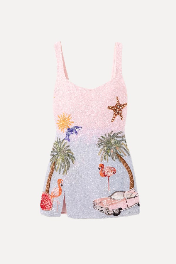 Miami Embellished Beaded Tulle Mini Dress from Clio Peppiatt