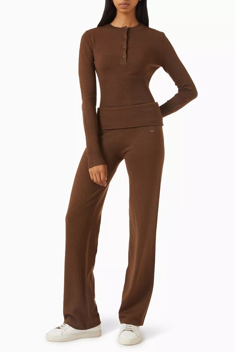 Button-Up Sweater In Merino-Blend Knit from Adanola