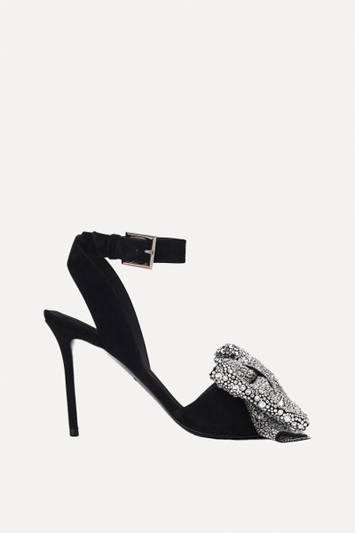 Rhinestone Bow Sandals from Balmain