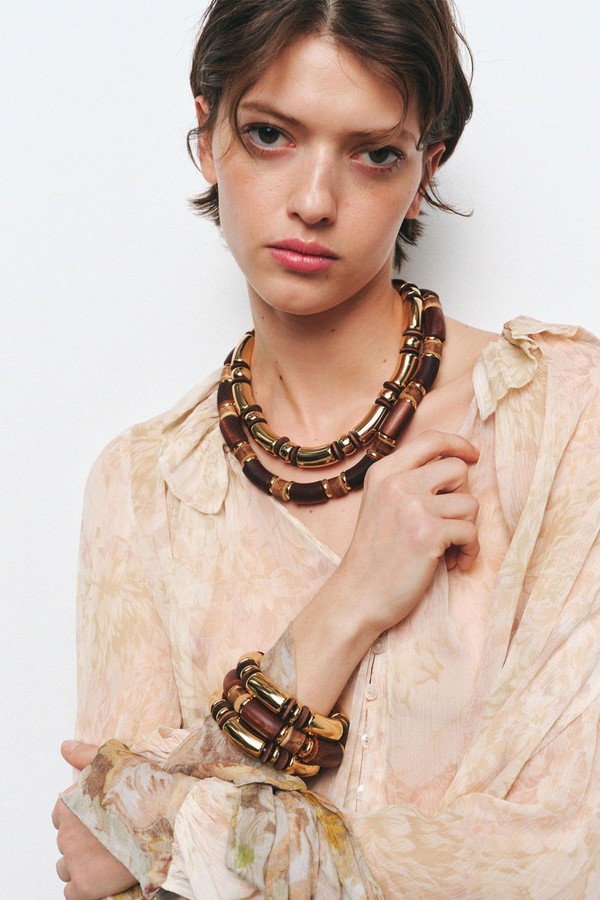 Pack Of 3 Elasticated Wooden Bracelets from Zara