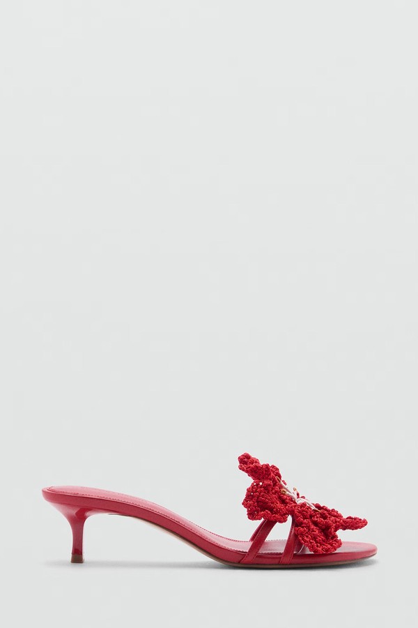 Leather Sandal With Flower Heel from Siedrés X Mango