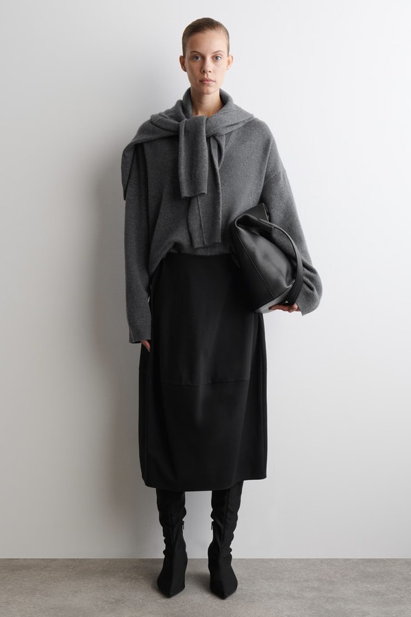 Rounded Cotton Midi Skirt from COS