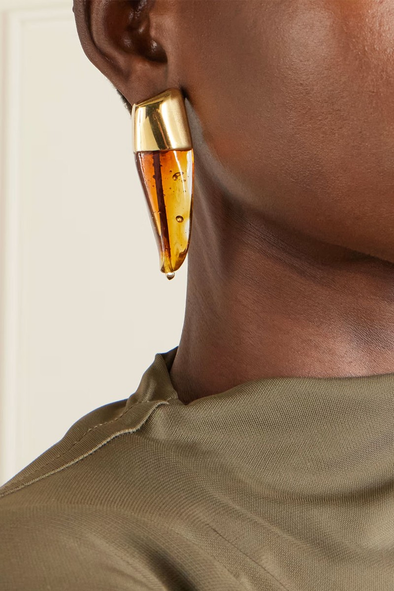Gold-Tone & Glass Earrings from Bottega Veneta
