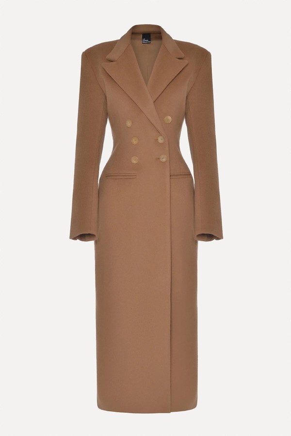 Camel Double Breasted Coat
