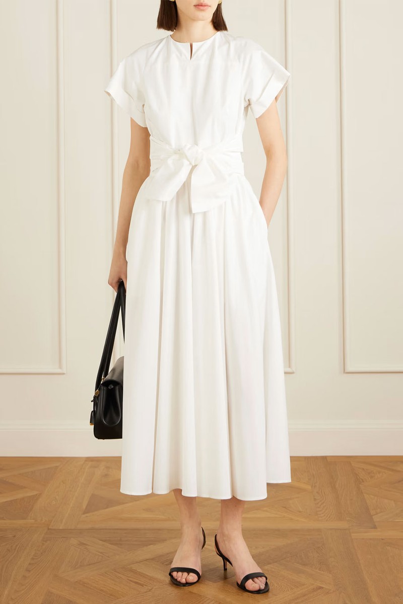 Knotted Cotton-Poplin Midi Dress from Patou