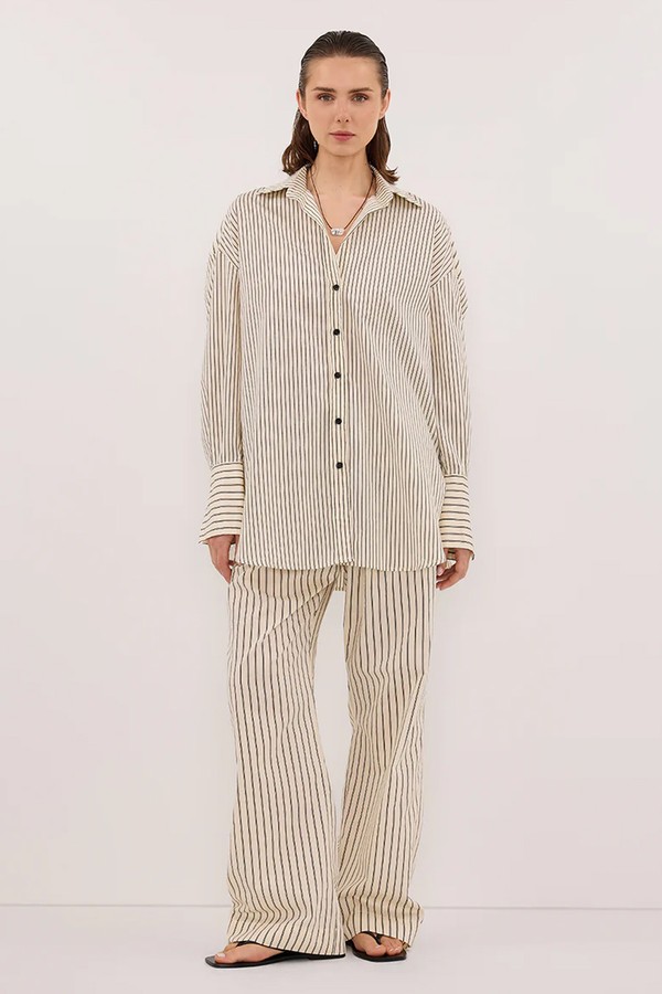 Sable Oversized Silk Blend Shirt from Dissh