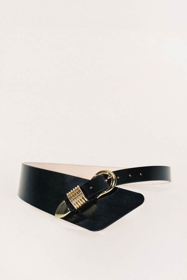 Alcott Asymmetric Leather Belt from Déhanche