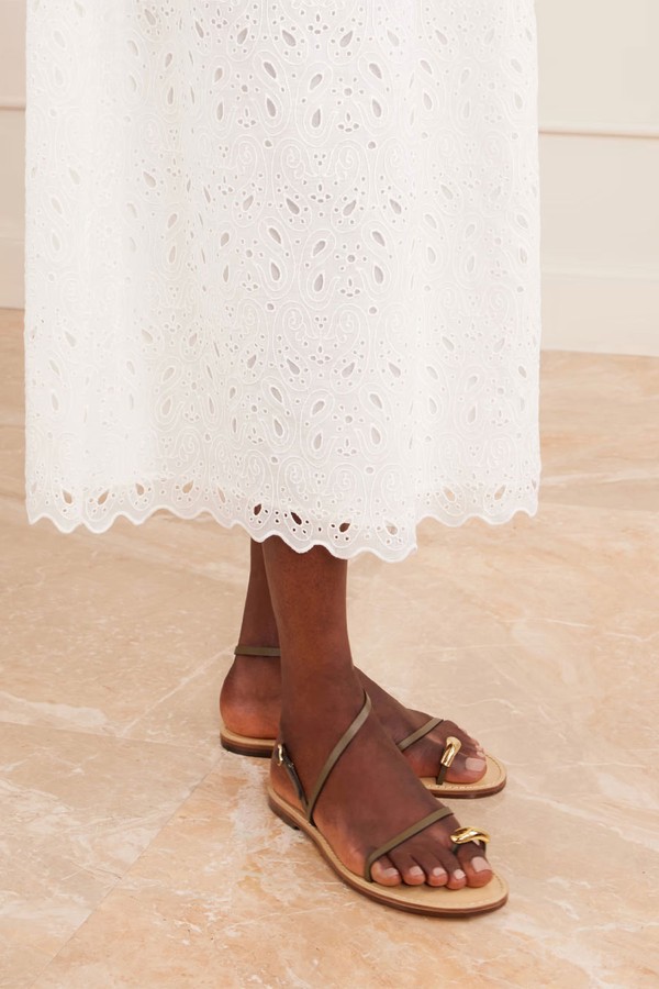 The Marrakech Embellished Leather Flats from Amanu
