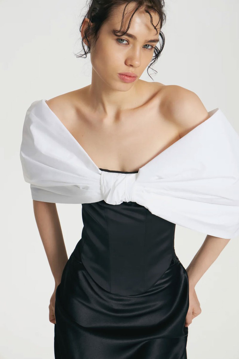 Bow-Detail Bustier Top