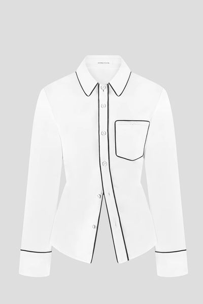 Contrast Piped Backless Tie Shirt from Manière De Voir