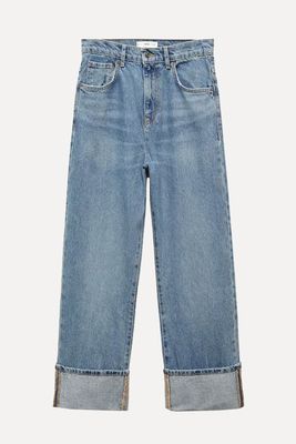 Wideleg Jeans With Turned-Up Hem from Mango