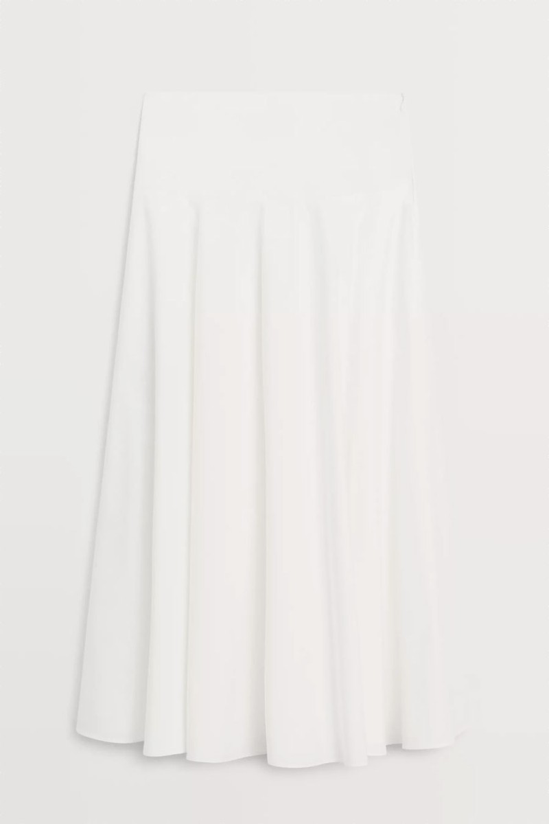 100% Cotton Midi Skirt With Yoke Detail from Massimo Dutti